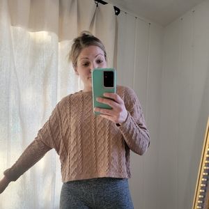 Shein tan dolman cropped top